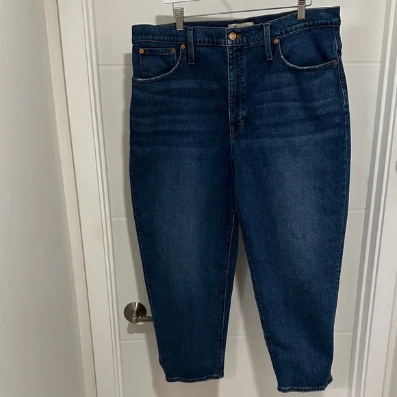 Madewell Plus Size Classic Dark Blue High-Rise Balloon Jeans Size 16 / 33 - Picture 2 of 7